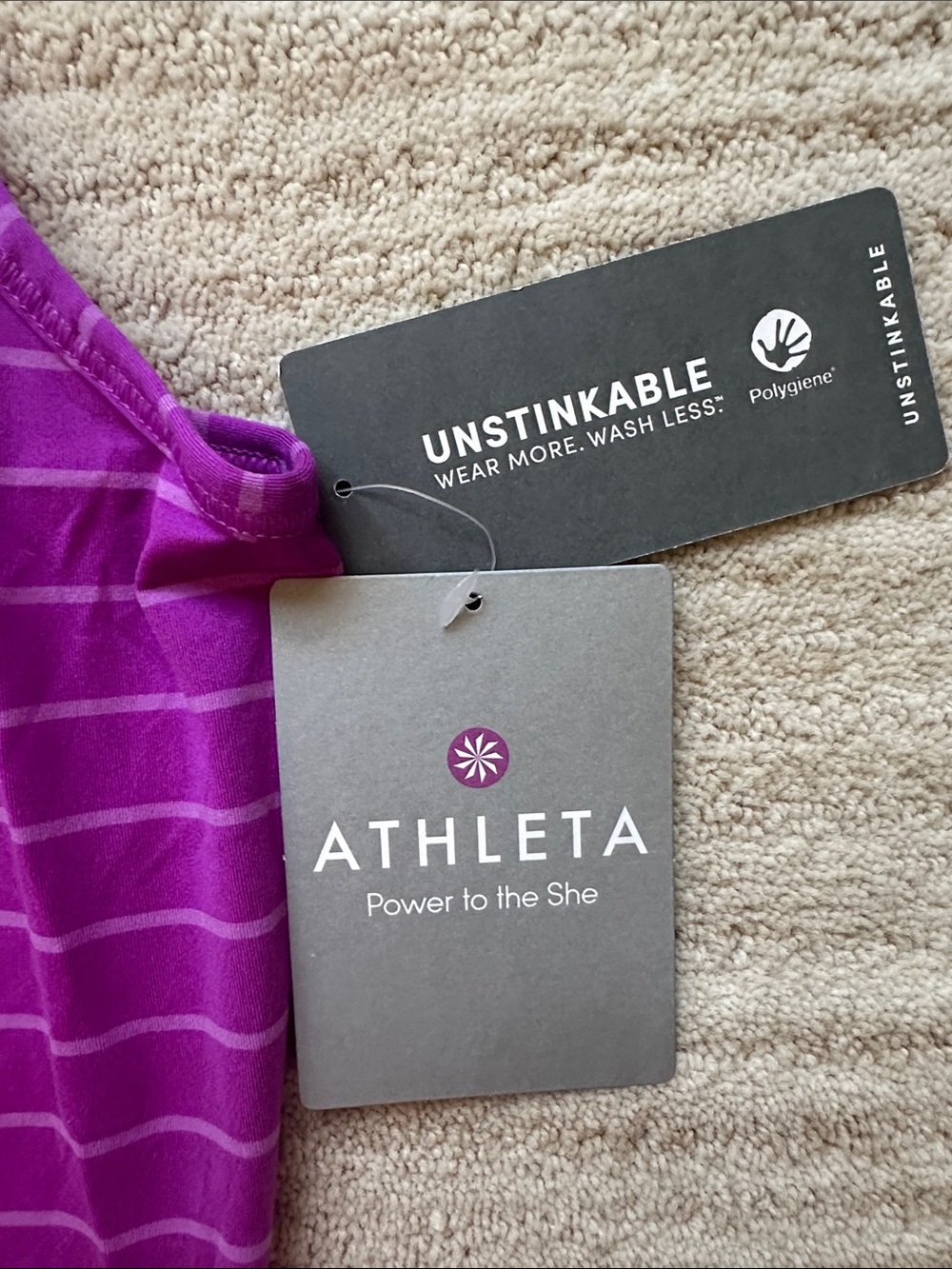 NWT ATHLETA Chi Tank Top Varied Jazz Stripe Purple Size Small - Picture 12 of 15